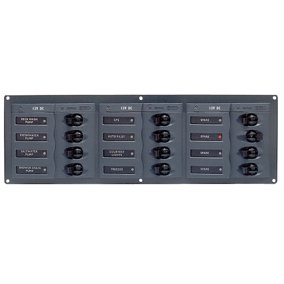 BEP DC Panel - 12-Way - No Meter - Horizontal