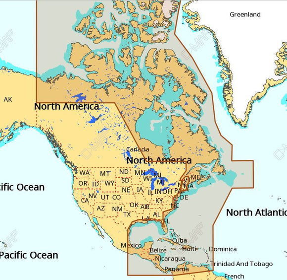 C-MAP NA-M033 Max MegaWide microSD Atlantic Coast, Gulf o Mexico and Caribbean