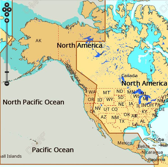 C-MAP NA-M035 Max MegaWide microSD Pacific Coast and Central America