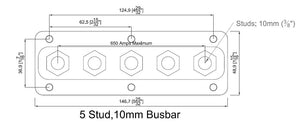 BEP Heavy Duty Buss Bar 5 3/8" Studs 650 Amp