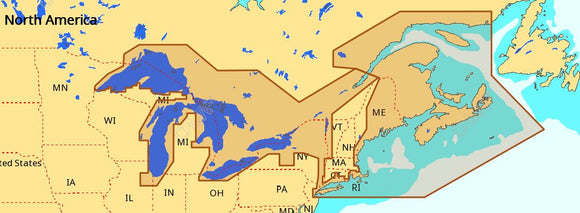 C-MAP NA-M026 Max Wide microSD Great Lakes, Northeast and Approaches