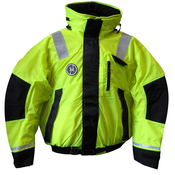 First Watch AB-1100 Flotation Bomber Jacket - Hi-Vis Yellow/Black - Small