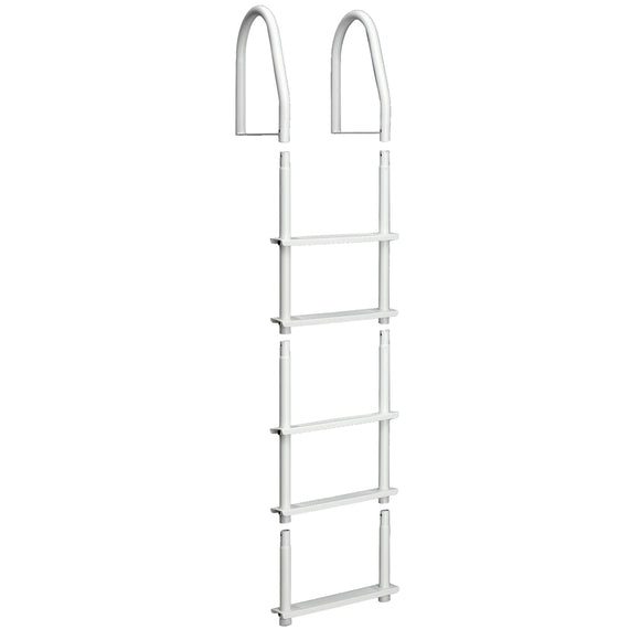 Dock Edge Fixed 5 Step Ladder Bight White Galvalume