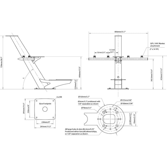 Scanstrut Tapered Radar Mast