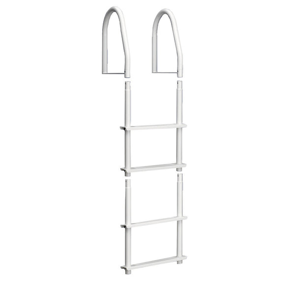 Dock Edge Fixed 4 Step Ladder Bright White Galvalume