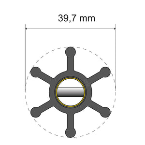 Albin Group Premium Impeller Kit - 39.7 x 12 x 19.2mm - 6 Blade - Pin Insert