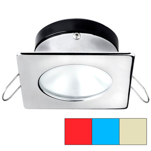 i2Systems Apeiron A1120 Spring Mount Light - Square/Round - Red, Warm White &amp; Blue - Polished Chrome