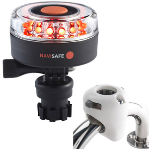 Navisafe Navilight All RED 360&deg; 2NM w/Navimount Base &amp; Rail Mount - White