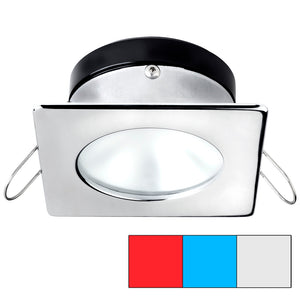 i2Systems Apeiron A1120 Spring Mount Light - Square/Round - Red, Cool White &amp; Blue - Polished Chrome