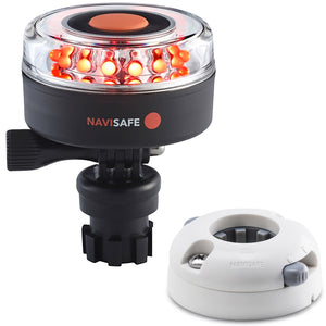 Navisafe Navilight All RED 360&deg; 2NM w/Navimount Base &amp; Horizontal Mount - White