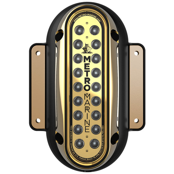 Metro Marine High-Output Vertical Surface Mount Light w/Intelligent Monochromatic LED's - Green, 90° Beam