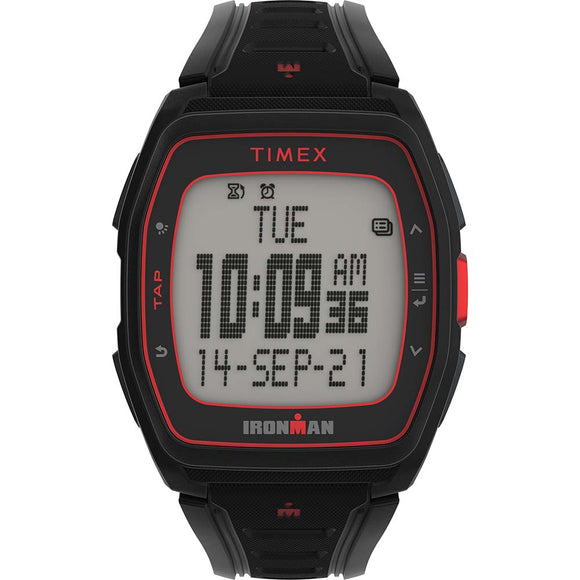 Timex IRONMAN® T300 Silicone Strap Watch - Black/Red