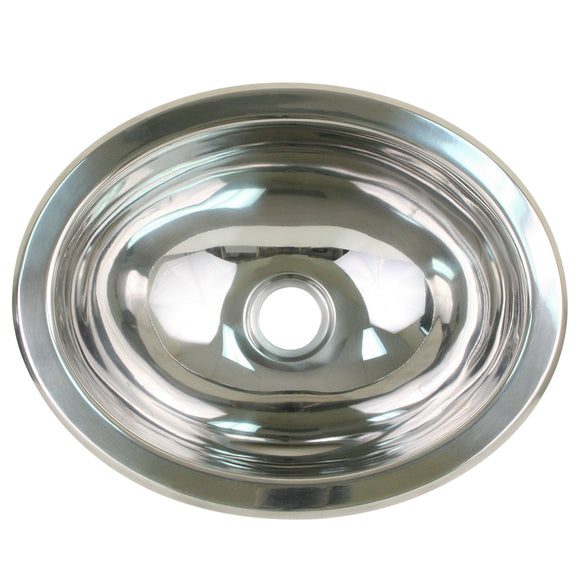 Scandvik Polished SS Oval Sink - 13.25