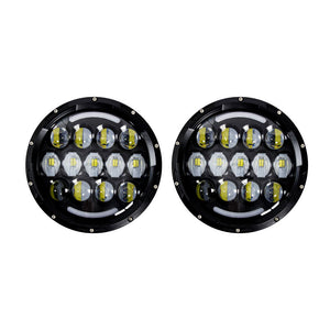 HEISE 7" LED Light w/Black Face &amp; Partial Halo - 21 LED