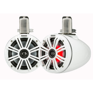 KICKER KMTC65 6.5" LED Coaxial Tower System - White w/White Grille