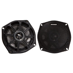 KICKER PS5250 5.25" Weather-Resistant Coaxial Speakers f/Motorcycles/ATVs - 4-Ohm, Black