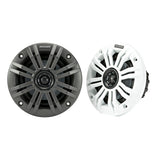 KICKER KM4 4" Marine Coaxial Speakers w/1/2" Tweeters - 4-Ohm, Charcoal &amp; White