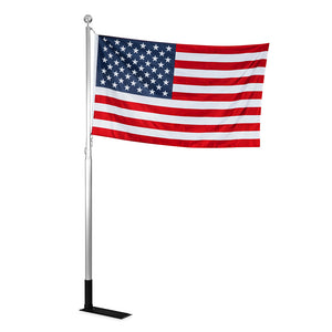 Camco 20' Telescoping Camper/RV Flagpole w/Base Foot &amp; U.S. Flag