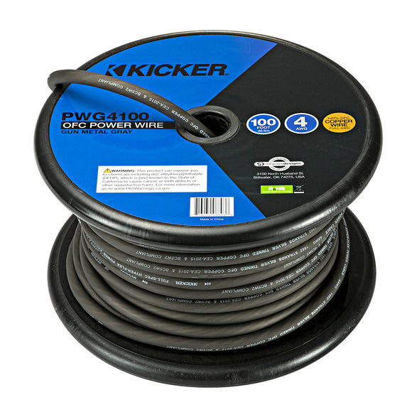 KICKER PWG4100 100' 4AWG Power Wire - Grey