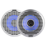 KICKER KM614FL 6.5" Low Profile Coaxial Marine Speakers w/RGB Lighting - 4-Ohm, White