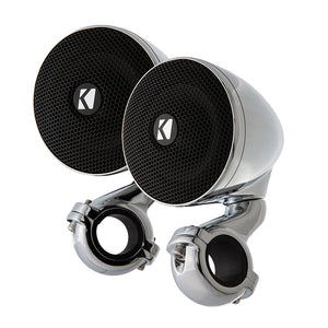 KICKER PSM 3" Weather-Proof Mini Enclosed Speaker Pair - 2-Ohm, Chrome