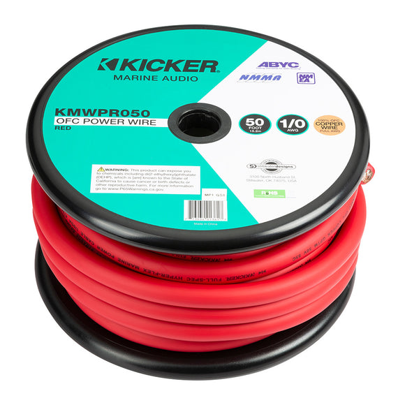 KICKER KMWPR050 50' 1/0AWG Power Wire - Red