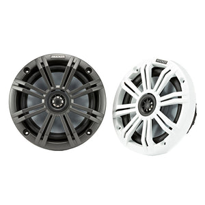 KICKER KM65 6.5" Marine Coaxial Speakers w/3/4" Tweeters - 4-Ohm, Charcoal &amp; White