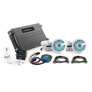 Roswell R1 6.5" Marine Audio Package w/RGB Remote &amp; Controller - White