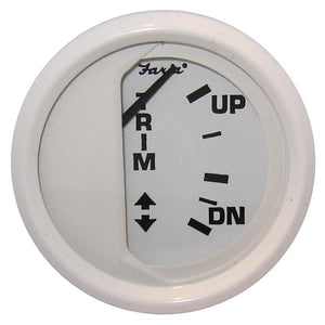 Faria Dress White 2" Trim Gauge (Mercury / Mariner / Mercruiser / Volvo DP / Yamaha &#39;01 and newer)