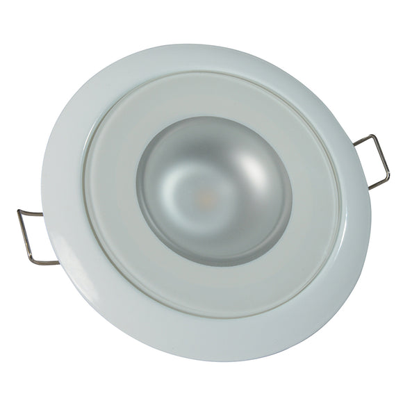 Lumitec Mirage - Flush Mount Down Light - Glass Finish/White Bezel - 2-Color White/Red Dimming