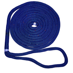 New England Ropes 3/4" Double Braid Dock Line - Blue w/Tracer - 35&#39;