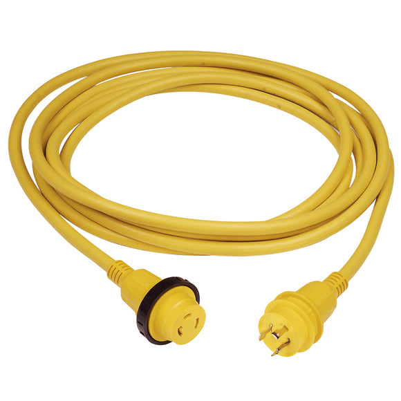 Marinco 30A 25' Molded Cordset - 125V - Yellow