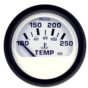 Faria Euro White 2" Water Temperature Gauge (100-250&#176;F)