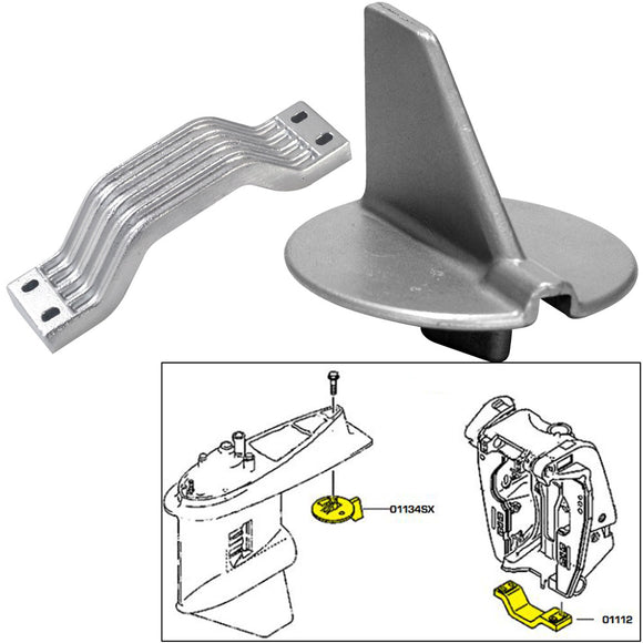 Tecnoseal Anode Kit w/Hardware - Yamaha 150-200HP Left Hand Rotation - Aluminum