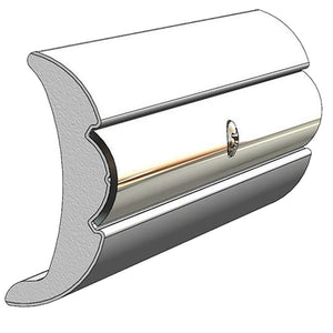 TACO Rigid Vinyl Flex-Core Rub Rail 2" x 7/8" - Frosty White 60&#39;