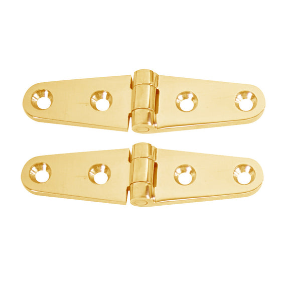 Whitecap Strap Hinge - Polished Brass - 4