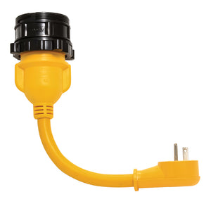 Camco PowerGrip Locking Adapter - 15A/125V Male to 30A/125V Female Locking