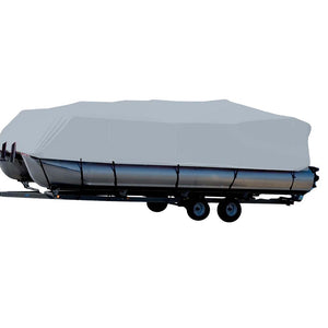 Carver Sun-DURA&reg; Styled-to-Fit Boat Cover f/24.5&#39; Pontoons w/Bimini Top &amp; Rails - Grey