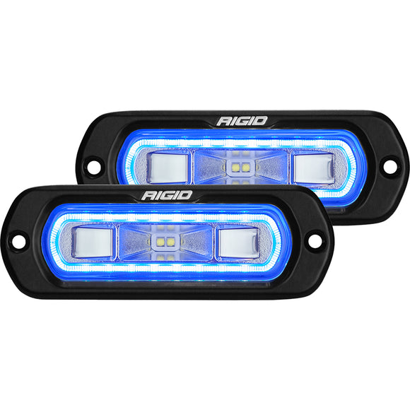 RIGID Industries SR-L Series Flush Mount Spreader Light - Black Housing - Blue Halo