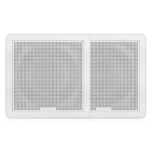 Fusion FM-F77SW FM Series 7.7" Flush Mount Square Marine Speakers - White Grill - 200W