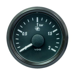 VDO SingleViu 52mm (2-1/16") Turbo Pressure Gauge - 2 Bar - 0-180 Ohm