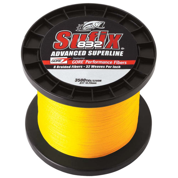 Sufix 832® Advanced Superline® Braid - 10lb - Hi-Vis Yellow - 3500 yds