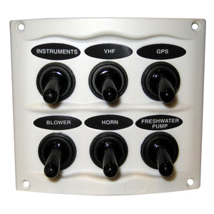 BEP Waterproof Panel - 6 Switches - White