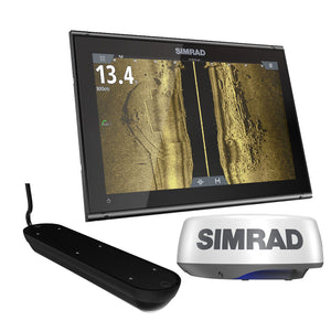 Simrad GO9 XSE Chartplotter Radar Bundle HALO20+ &amp; Active Imaging 3-in-1 Transom Mount Transducer &amp; C-MAP Discover Chart