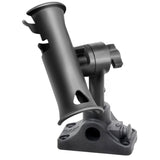 RAM Mount RAM Tube Jr. Fishing Rod Holder, Standard 4" Length Post Spline & Combo Bulkhead/Flat Surface Base w/Plunger