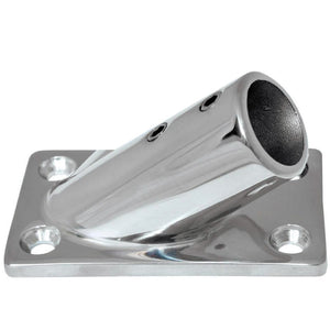 Whitecap &#8542;" O.D. 30&#176; Rectangle Base SS Rail Fitting