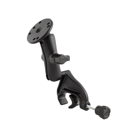 RAM Mount Yoke Clamp Mount w/Double Socket Arm & Round Base