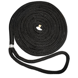 New England Ropes 3/8" Double Braid Dock Line - Black - 25&#39;