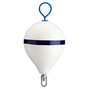 Polyform 17" CM Mooring Buoy w/Steel Iron - White Blue Stripe