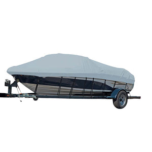 Carver Sun-DURA&reg; Styled-to-Fit Boat Cover f/16.5&#39; Sterndrive V-Hull Runabout Boats (Including Eurostyle) w/Windshield and Hand/Bow Rails - Grey